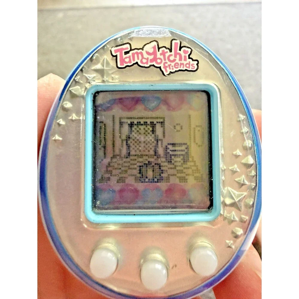 Tamagotchi Bandai Friends Silver Blue Gem Stars English Virtual Pet Tested 2014